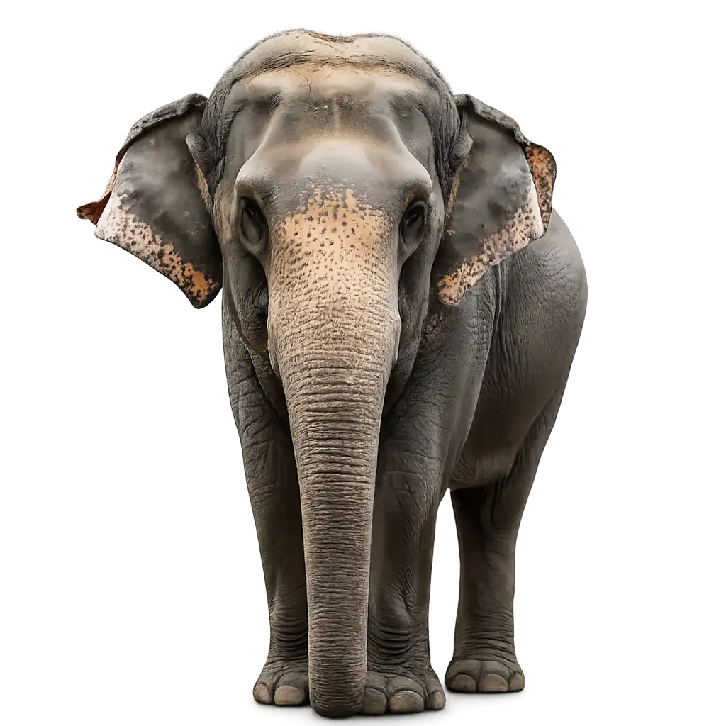 Sri Lankan elephant standing on a forest path in Yala National Park